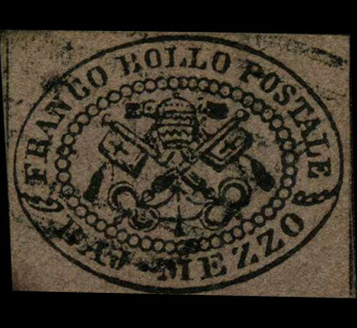 1852 Papal States 1/2b Stamp (1 of 1)