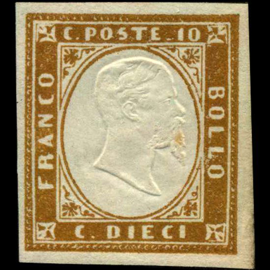 1855 Scarce Italy Sardina 10c Stamp MINT NG (1 of 1)