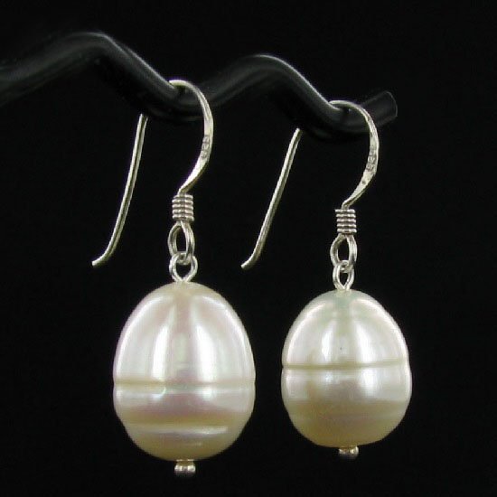 Saltwater Baroque White Pearl Earrings (1 of 1)