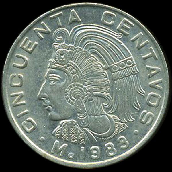 1980 Mexico 50c AU+ ERROR (1 of 2)