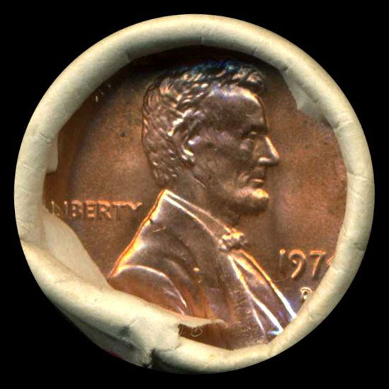 1974D Linc 1c BU Scarce UnOpened Bank Roll 50 GEMS (1 of 2)