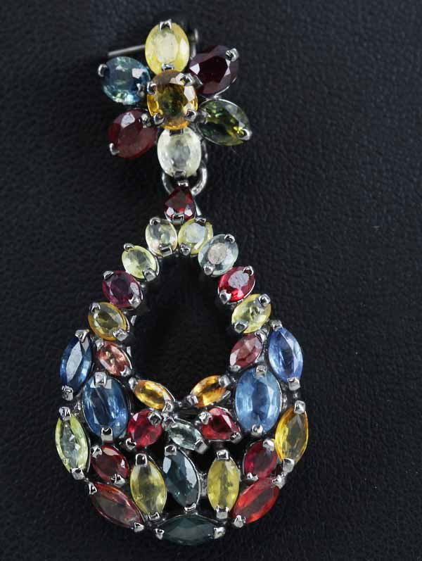 39.5twc 3 Color Sapphire  Pendant (1 of 1)