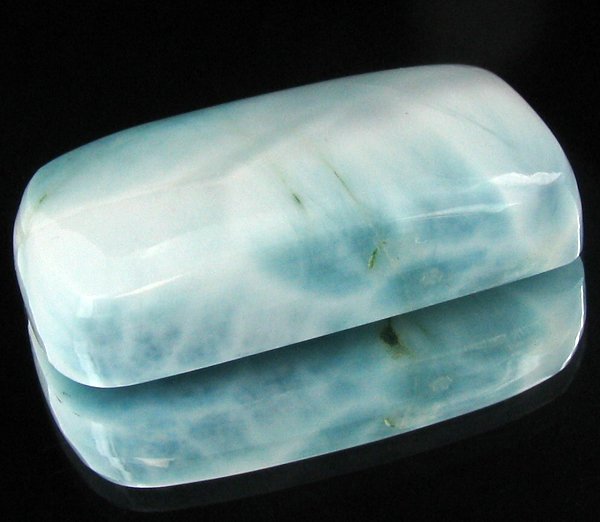 34.25ct Blue Green Larimar/Pectolite Cabochon: Excellent scarce treated grade 6 of 10 specimen; Dominican Republic origin, the world's only source