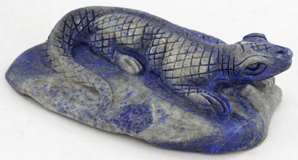 1290ct Handcarved Lapis Lizard (1 of 2)