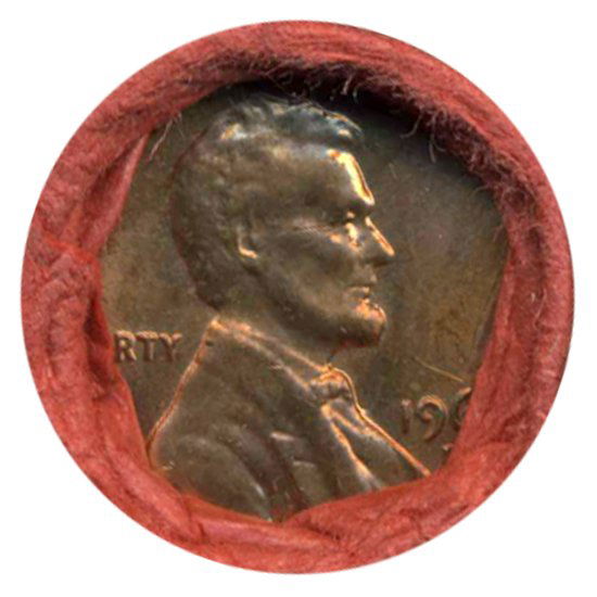 1968D Lincoln Cent Scarce Never Opened BU Roll (1 of 2)