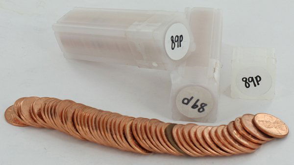 1989 Unsearched Estate Hoard BU Cent 3 Rolls of 50 (1 of 1)