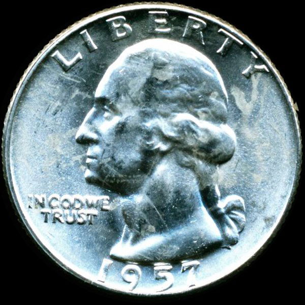 1957D Washington 25c GEM Unc (1 of 2)