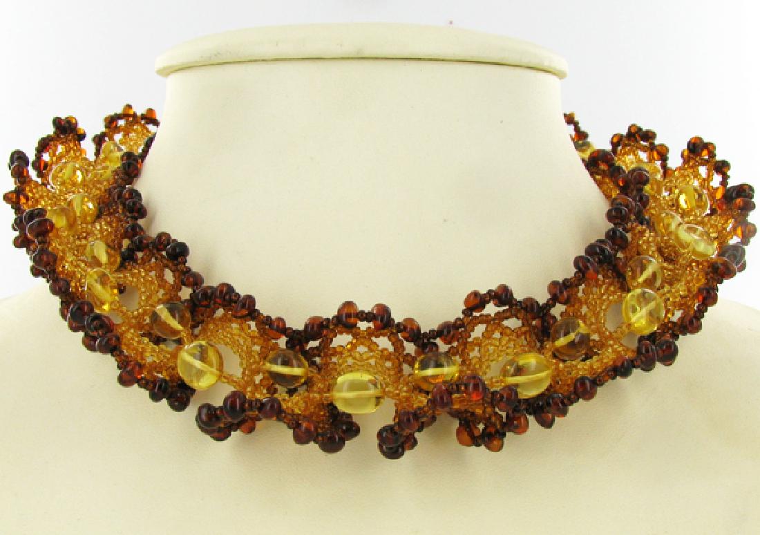 Rare Handcrafted Natural Baltic Amber Necklace Russia (1 of 1)