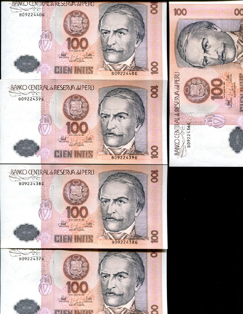 1987 Peru 100 Intis Crisp Unc Note 10pcs Scarce (1 of 4)