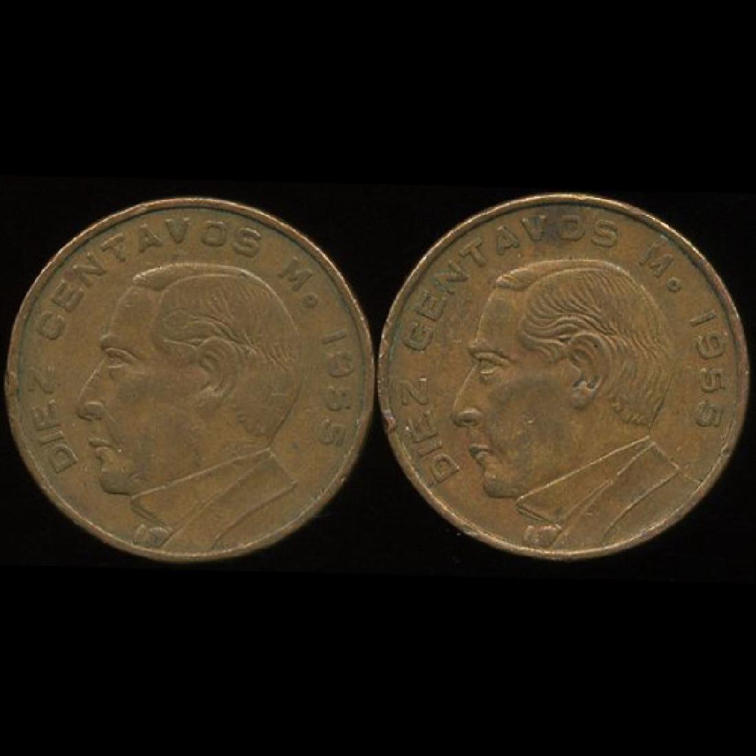 1955 Mexico 10c VF/AU 2pcs (1 of 2)