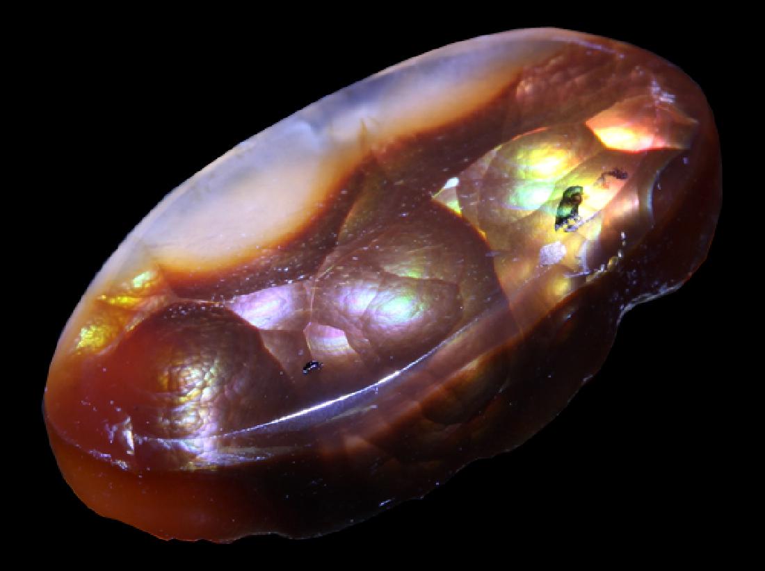 8.85ct Super HOT Mexican Fire Agate Mine Cut Cabochon (1 of 1)