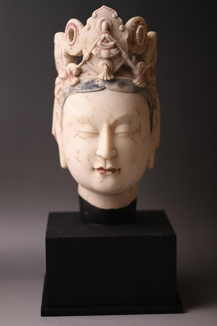 A Stone Buddha Head Figure Statue (1 of 9)