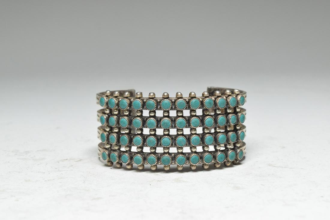 Navajo Sterling Silver Turquoise Cuff (1 of 9)