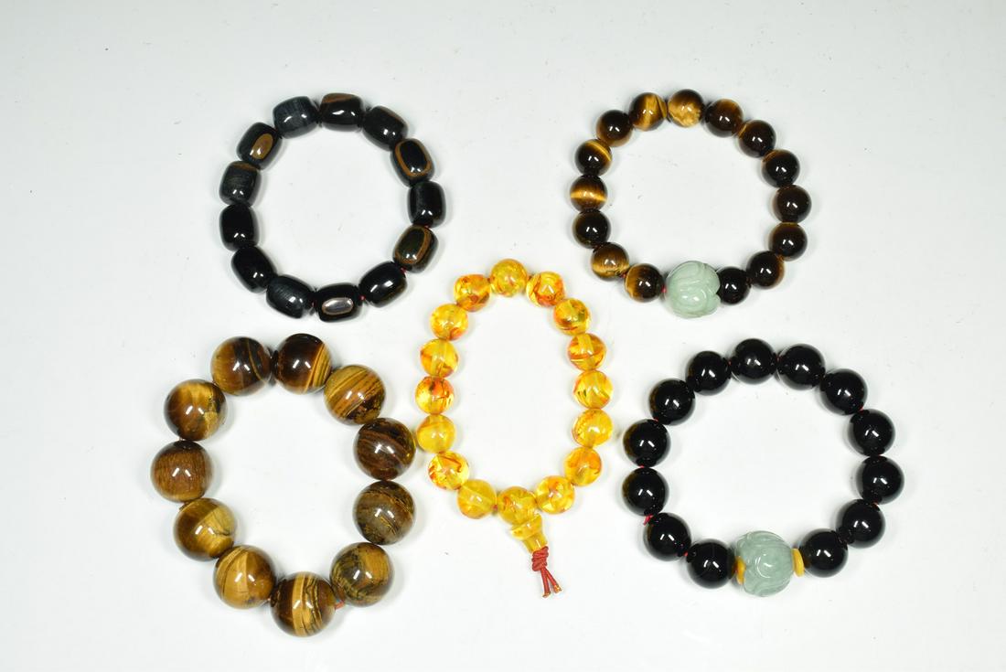 Group of Five Bead Bracelets: Group of Five Bead Bracelets(All in different size)