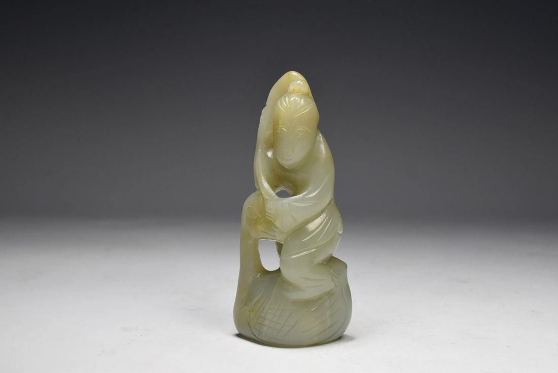 Jade Man with Goose Ornament (1 of 5)