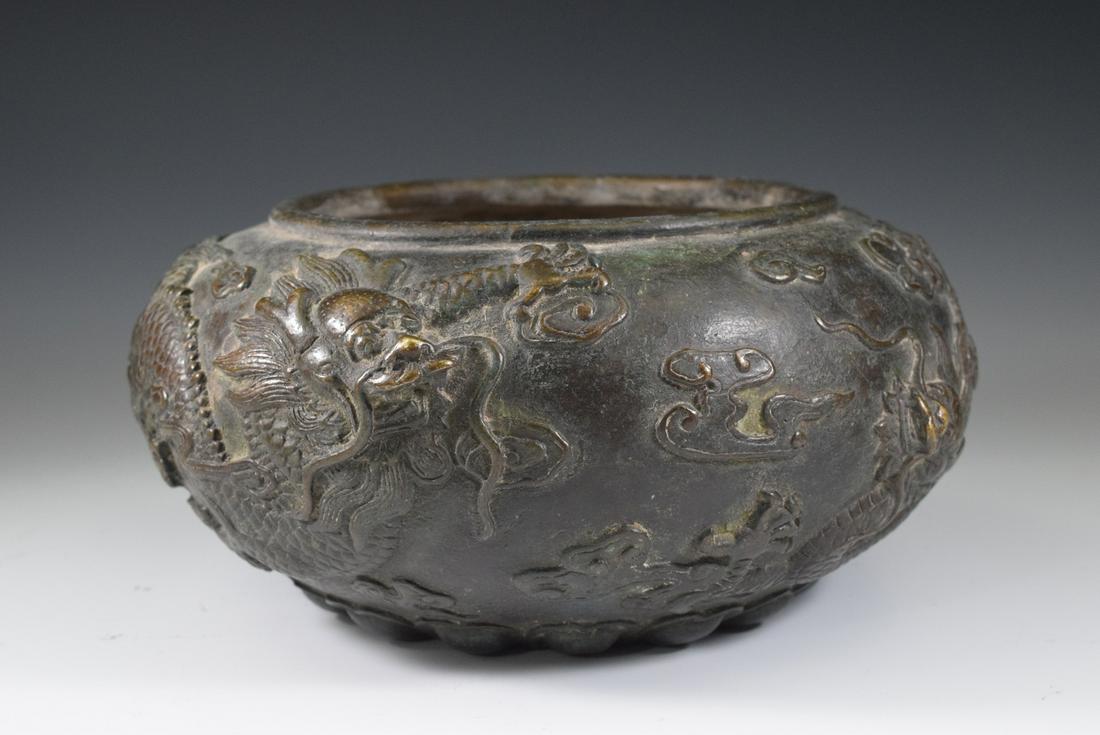 Chinese Bronze Dragon Pattern Incense Burner (1 of 6)