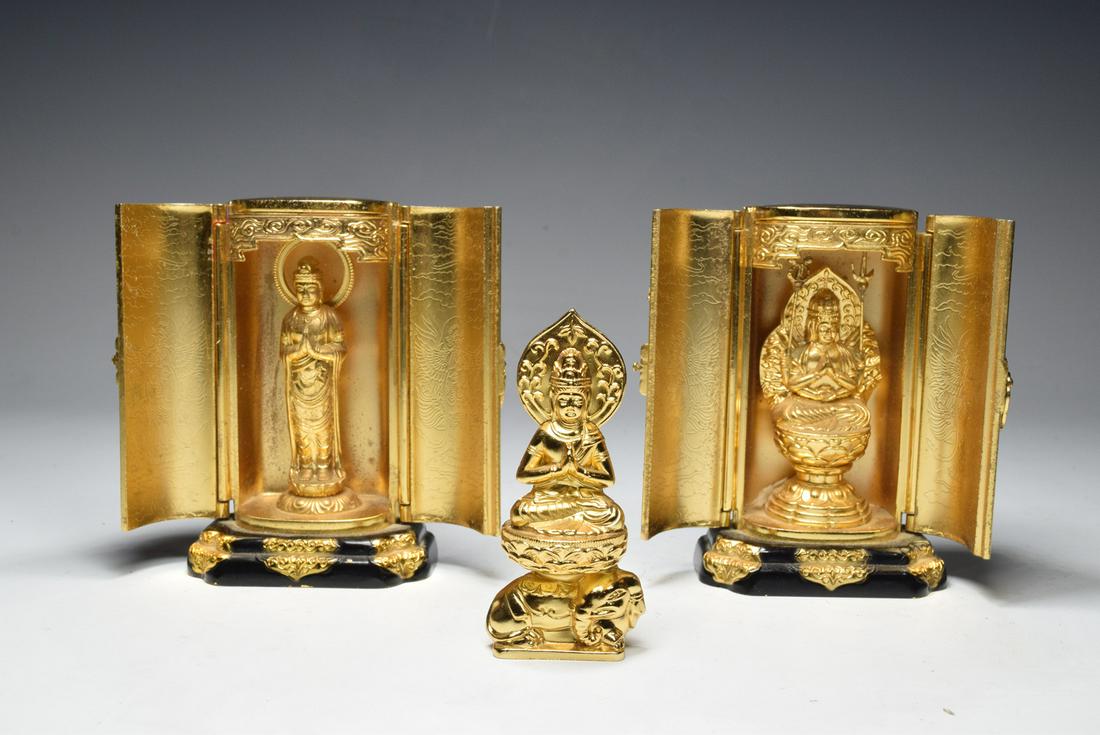 Group of Three Metal Buddha Figure (1 of 9)