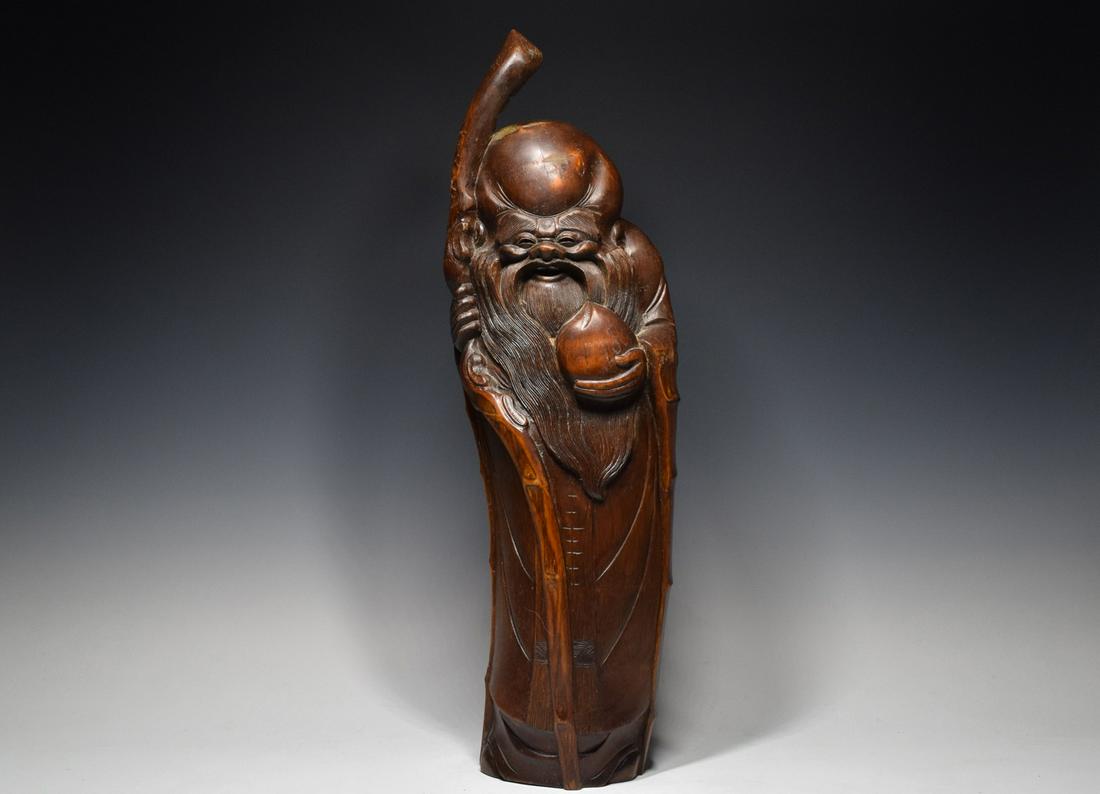 Bamboo Root Large Carving Longevity God Figure (1 of 13)