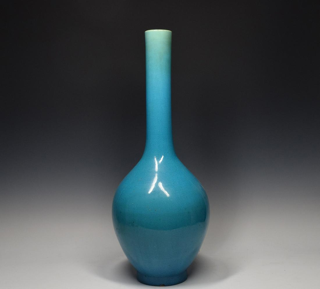 Blue Glazed Tall Porcelain Vase (1 of 13)