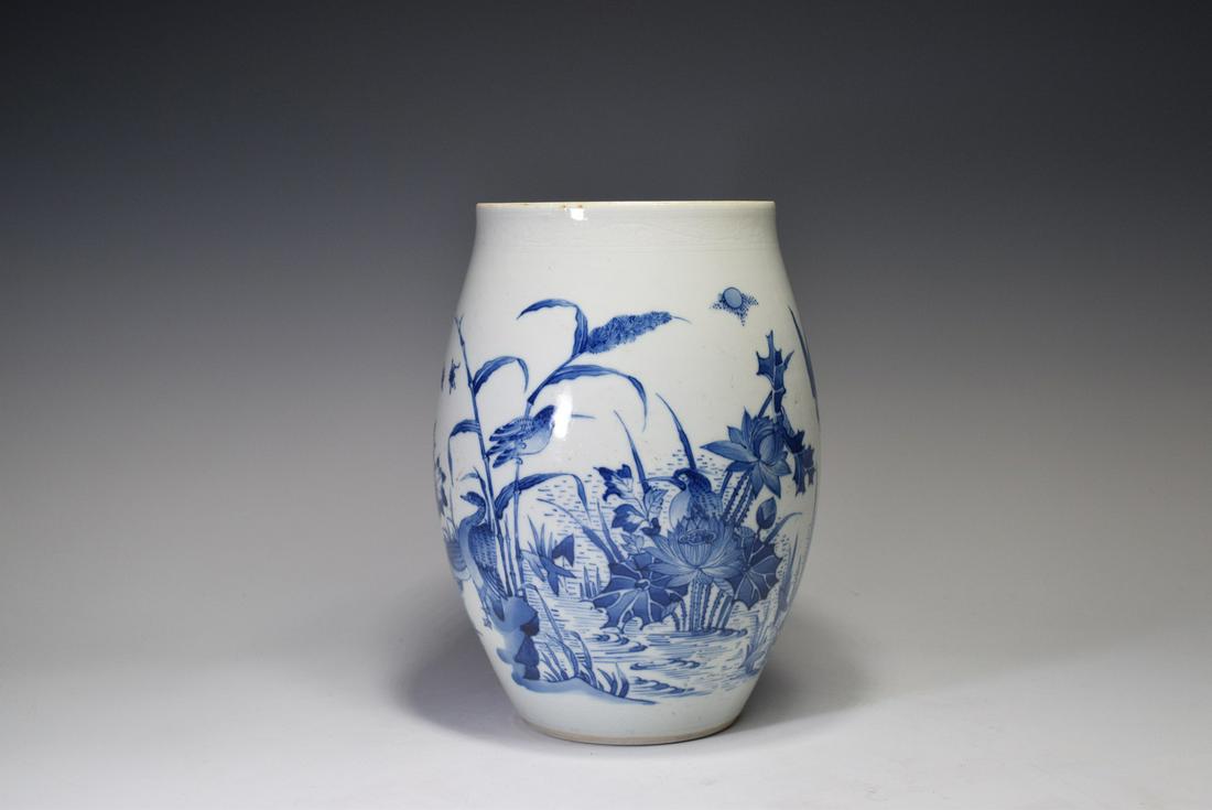 Blue and White Bird and Flower Pattern Porcelain Vase (1 of 8)