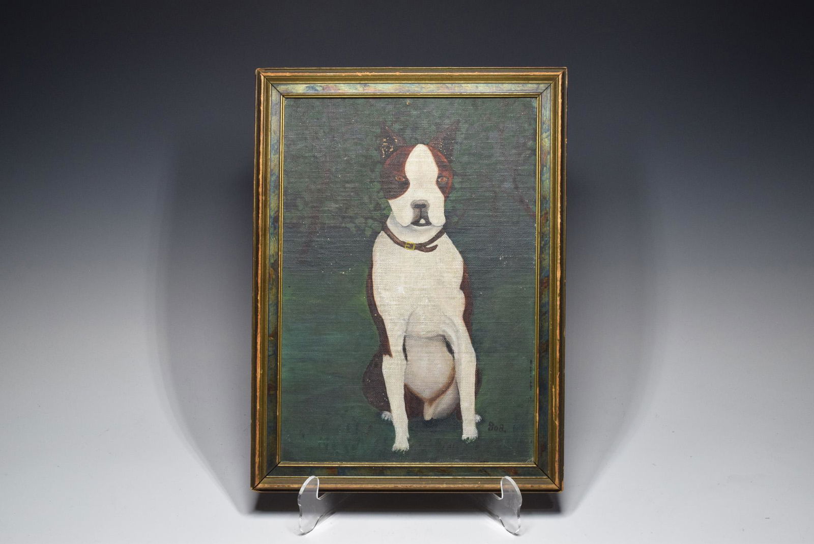 Oil Drawing Dog Signed Painting (1 of 9)