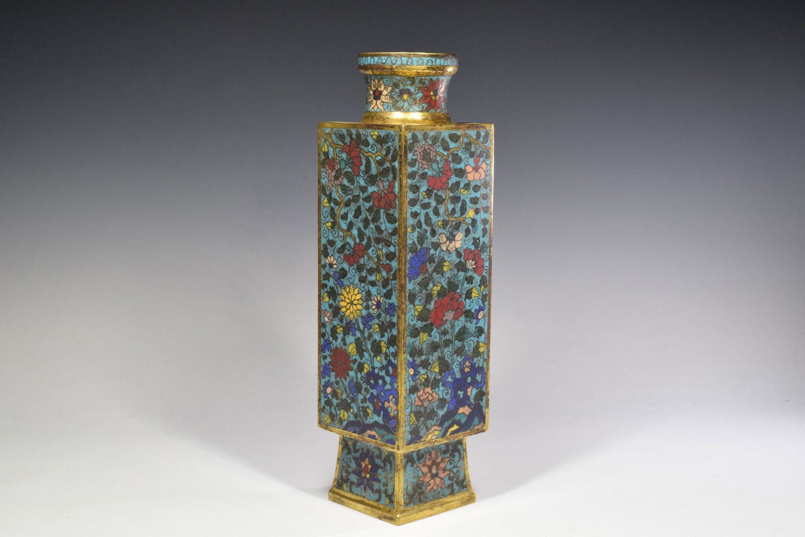 Chinese Bronze Cloisonne Square Vase (0197) on Dec 29, 2022 Karl's