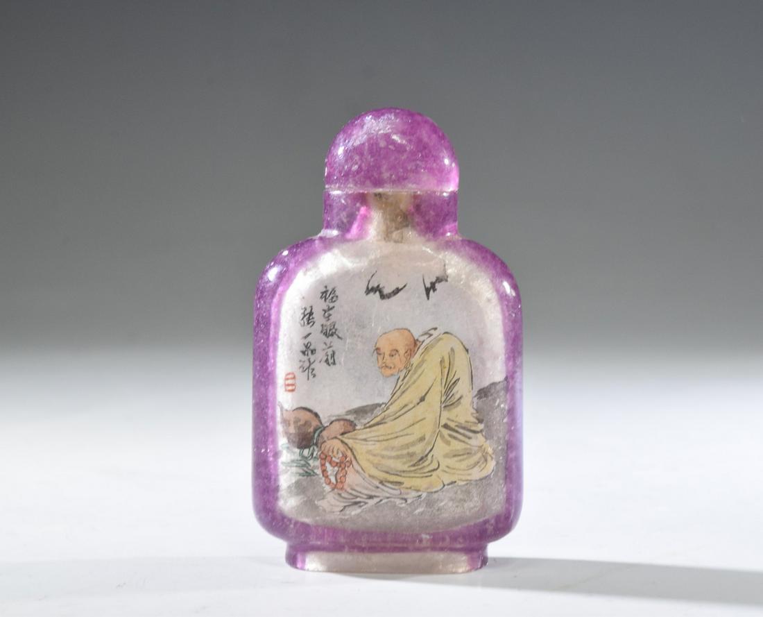 Double Side Drawing Crystal Snuff Bottle (1 of 5)
