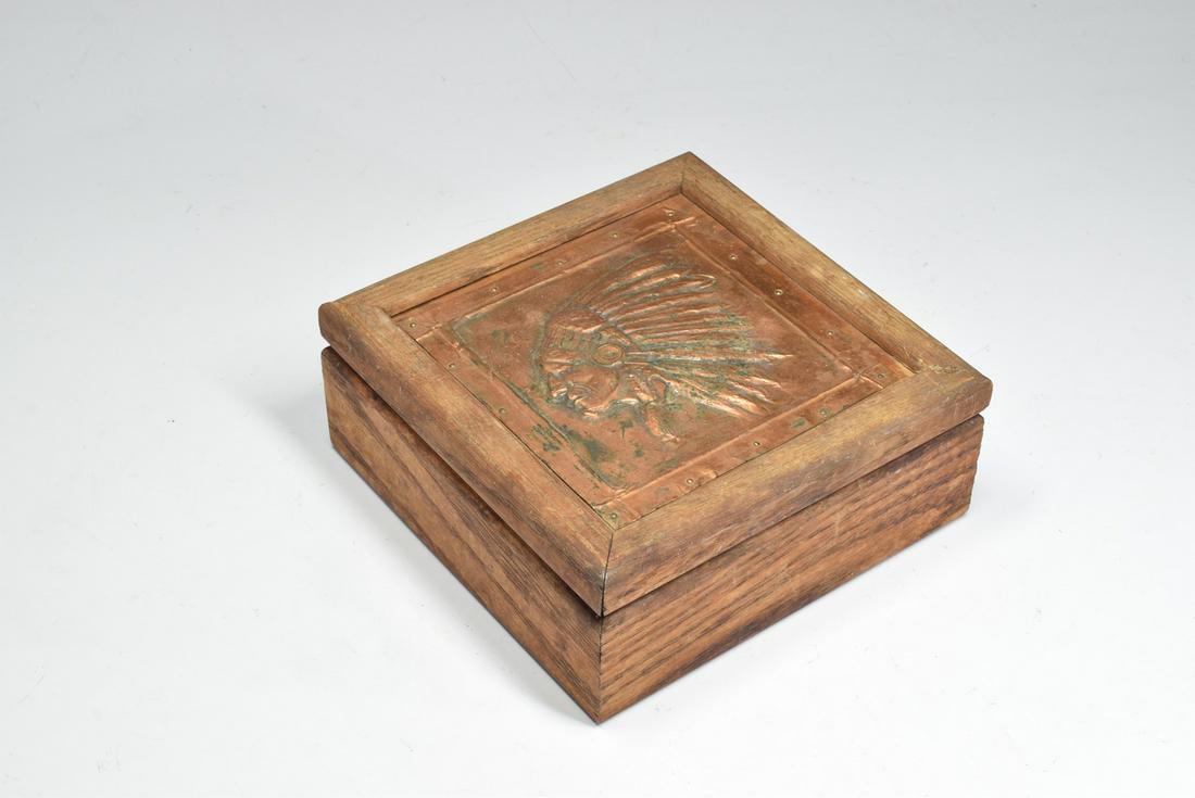 Native American Man Pattern Copper Wood Box (1 of 5)