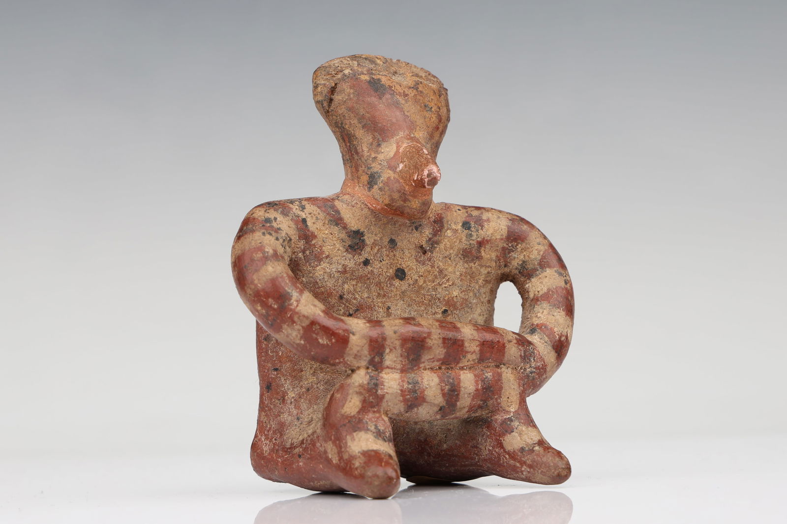 Ancient Nayarit Bichrome Seated Figure (1 of 6)