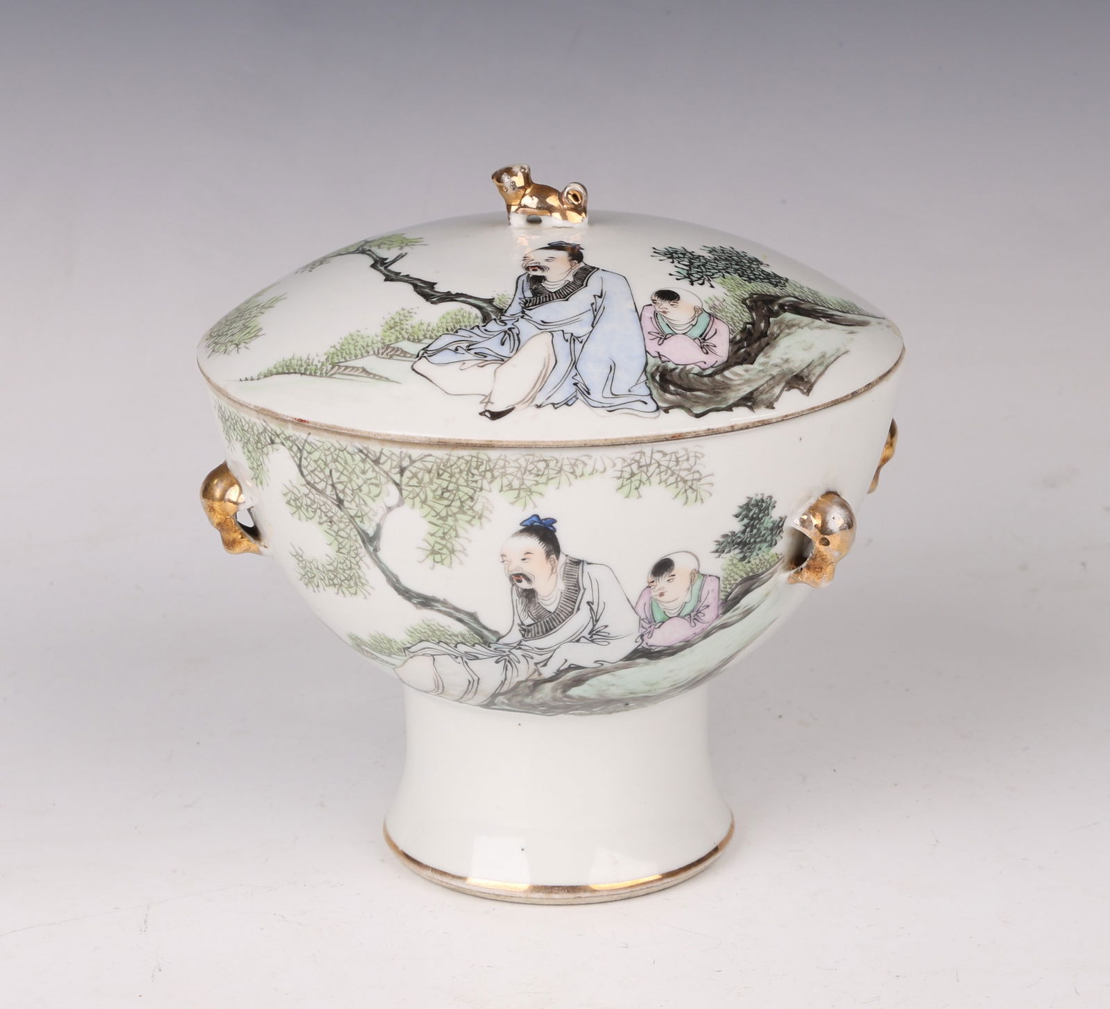 Drawing Character Pattern with Calligraphy Porcelain Lid Pot (1 of 9)