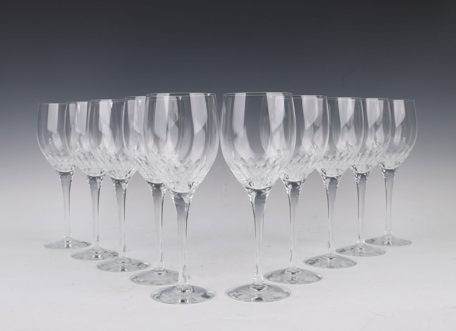 Set Of 10 Orrefors Prelude Fine Crystal Large Red Wine Goblets: Set Of 10 Orrefors Prelude Fine Crystal Large Red Wine Goblets ( 23 cm x 7.5 cm )Set Of 10 Orrefors Prelude Fine Crystal Large Wine Goblets Designed by Nils Landberg, Prelude has stood the test of tim