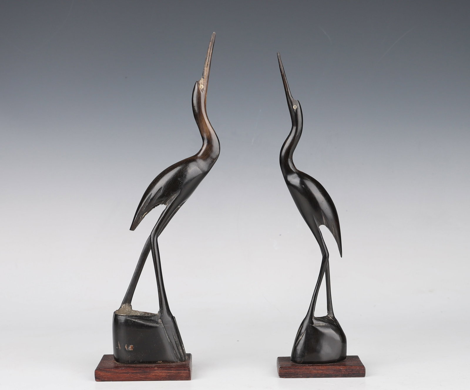 Pair Of Horn Carved Crane (1 of 7)