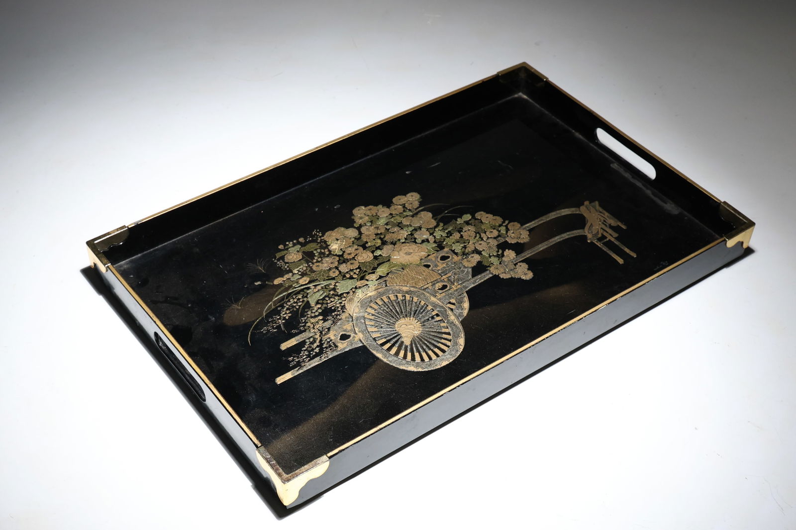 Japanese Black Gold Metallic Lacquer Ware Serving Tray (1 of 6)