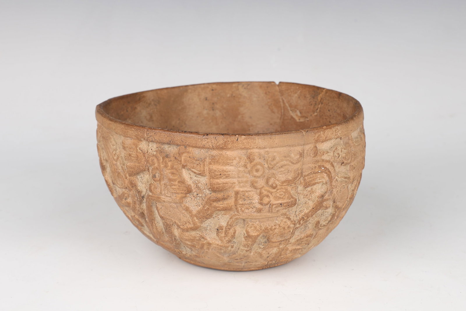 Maya Carved Pottery Bowl Chochola Style: Maya Carved Pottery Bowl Chochola Style ( 16 x 9 cm )