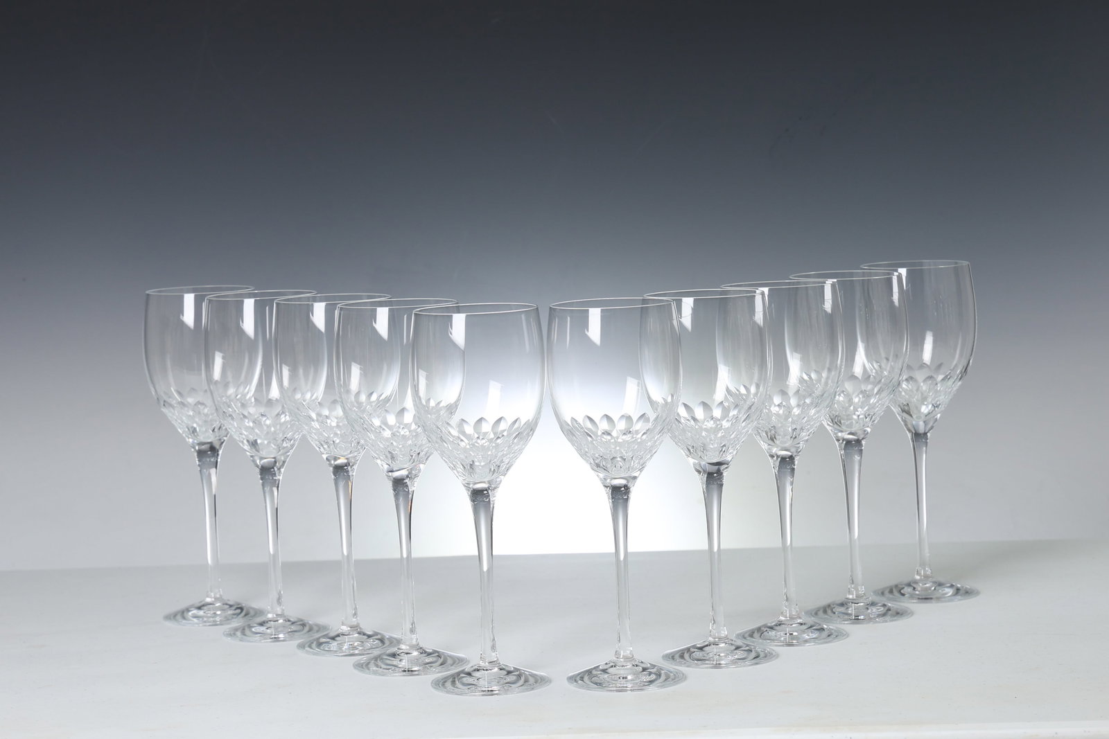 Set Of 10 Orrefors Claret Wine Prelude Clear 8.5" Crystal Glass: Set Of 10 Orrefors Claret Wine Prelude Clear 8.5" Crystal Glass ( 20.5 x 7cm/each )