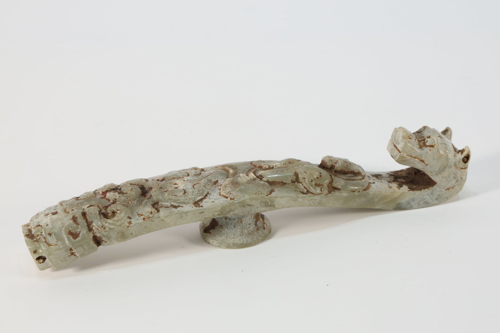 Jade Dragon Belt Hook Ornament: Jade Dragon Belt Hook Ornament (15.7 x 5.5 x 2.8 cm)