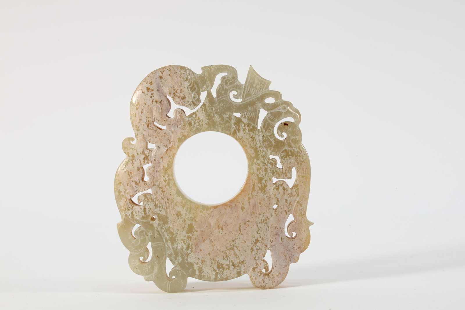 Jade Dragon Pattern Chicken Heart Shape Ornament (1 of 4)