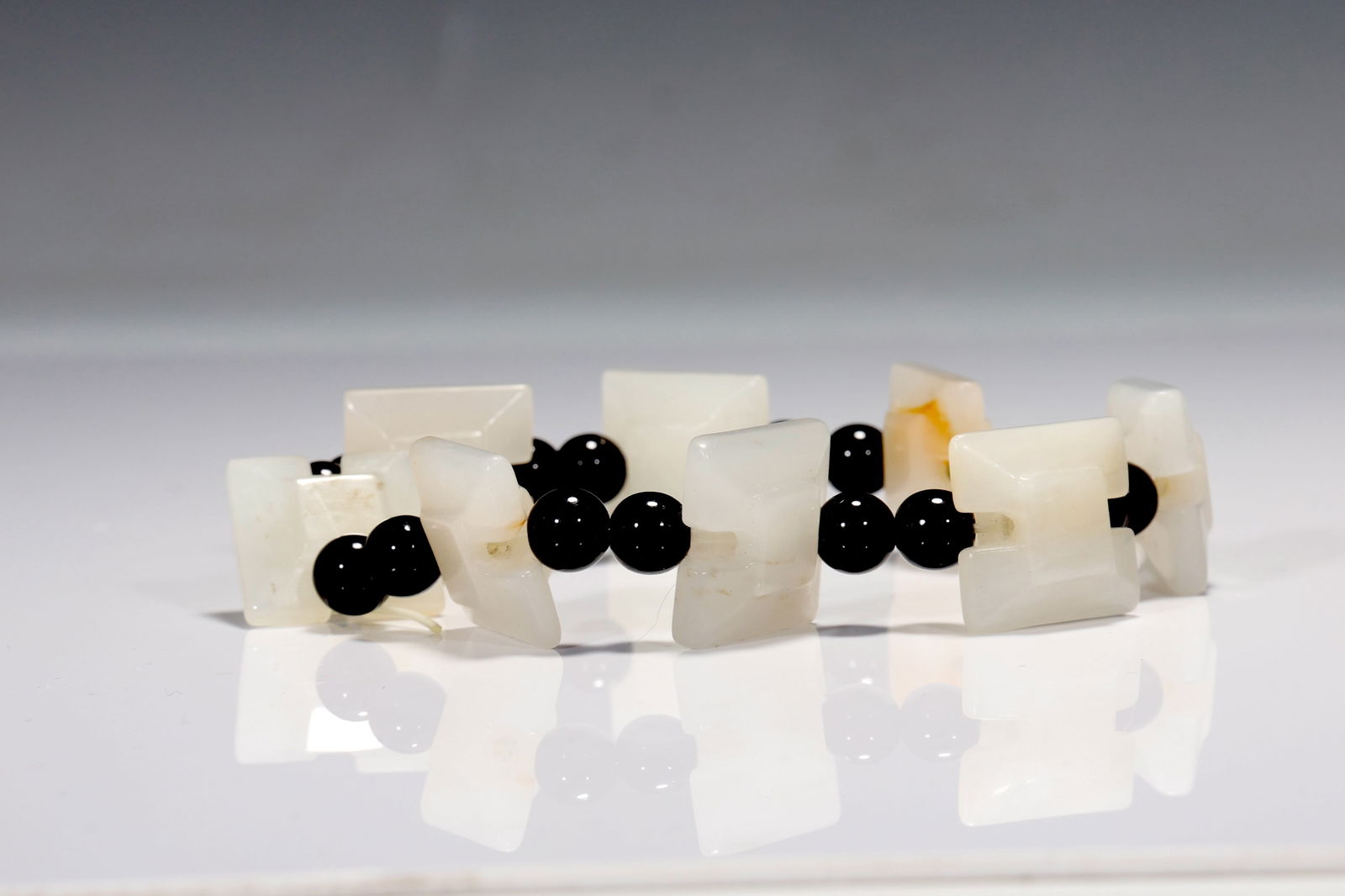 White Jade Bead Bracelet (1 of 5)