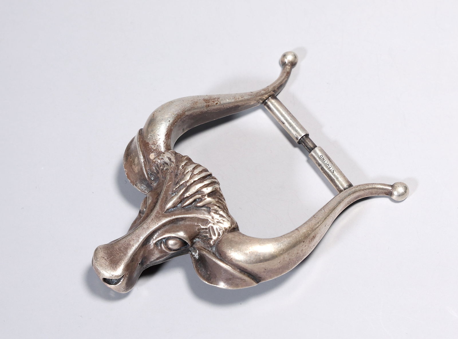 Celo-Del 1947 Bull Head Sterling Silver Belt Buckle (1 of 7)