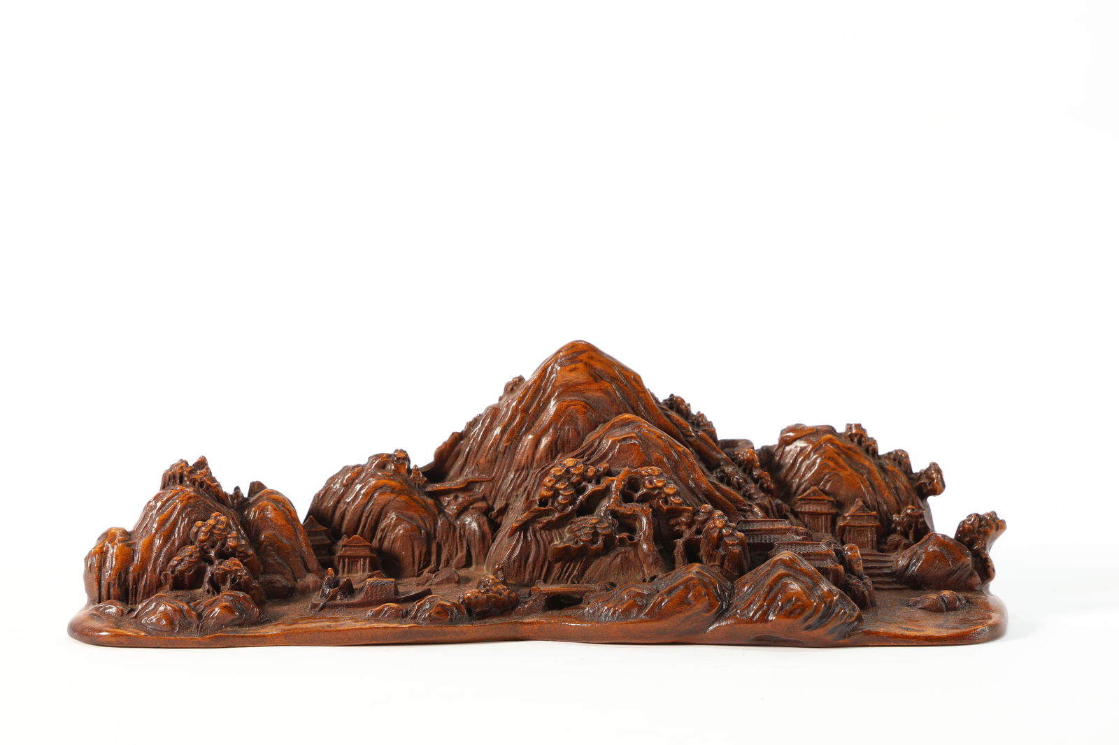 Boxwood Carved Landscape Ornament (1 of 9)