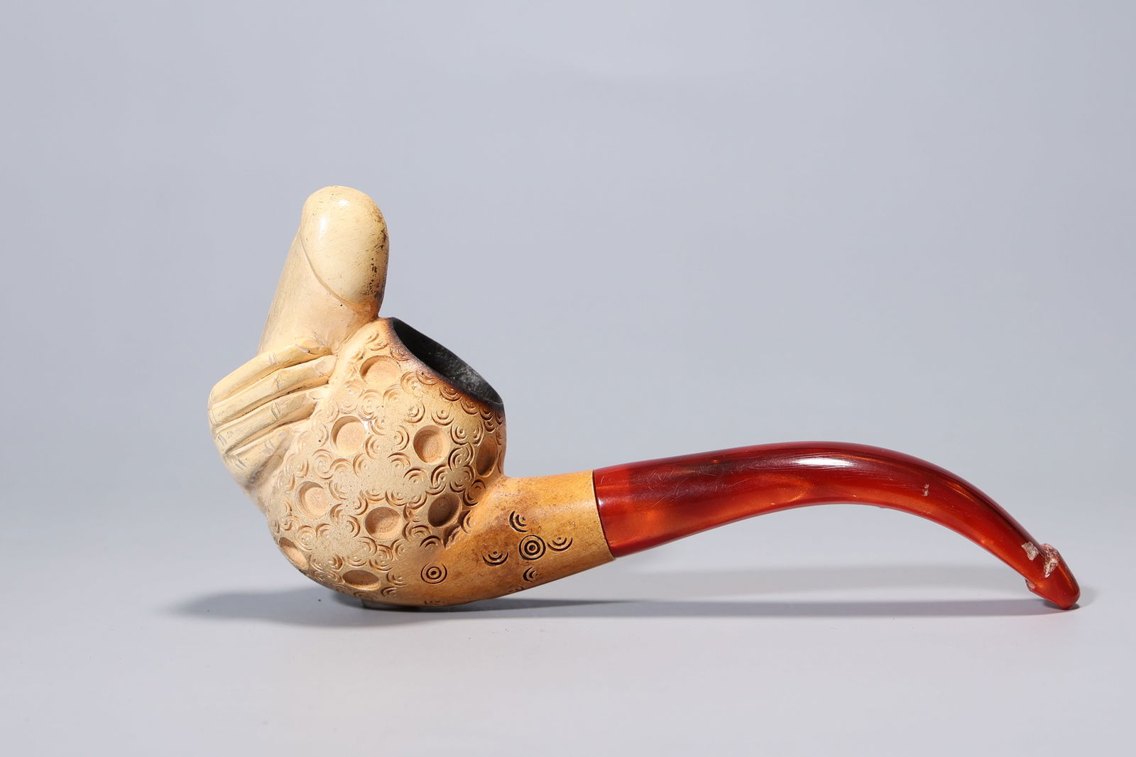 Carved Meerschaum Smoking Pipe With Case (1 of 7)