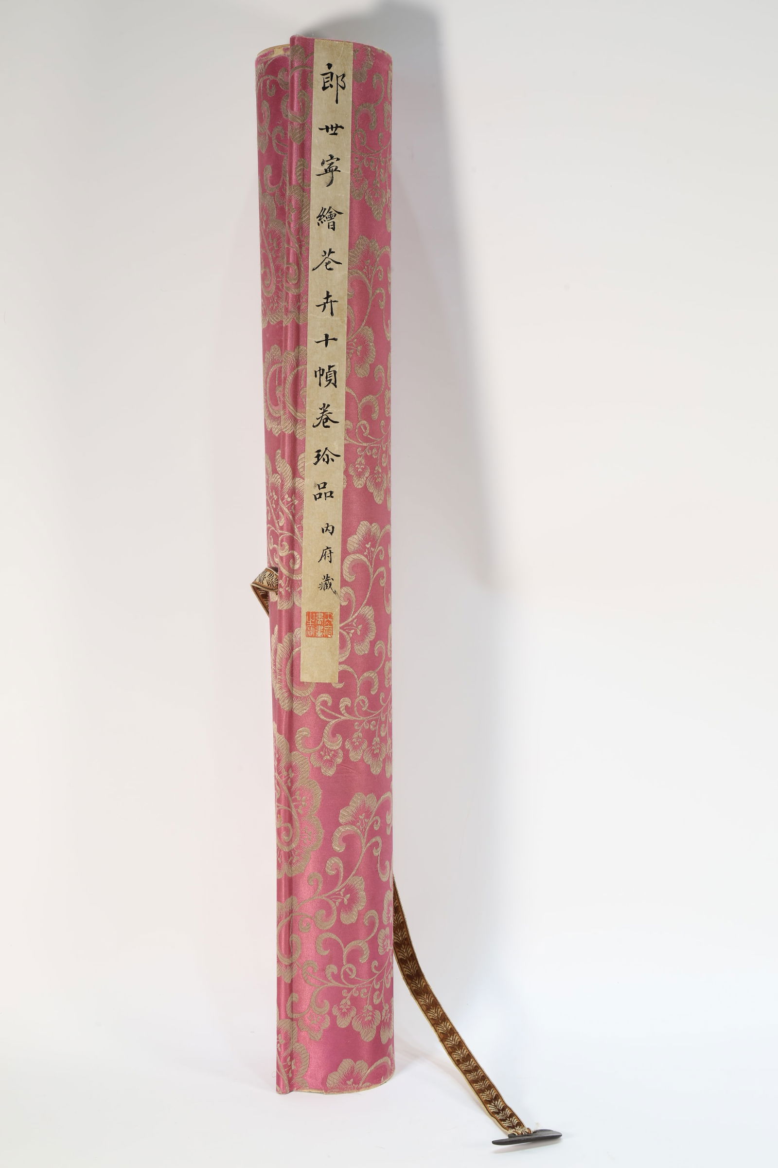 Chinese Drawing Blue and White Porcelain Vase and Flower Hand Scroll,Lang Shining Mark (1 of 14)