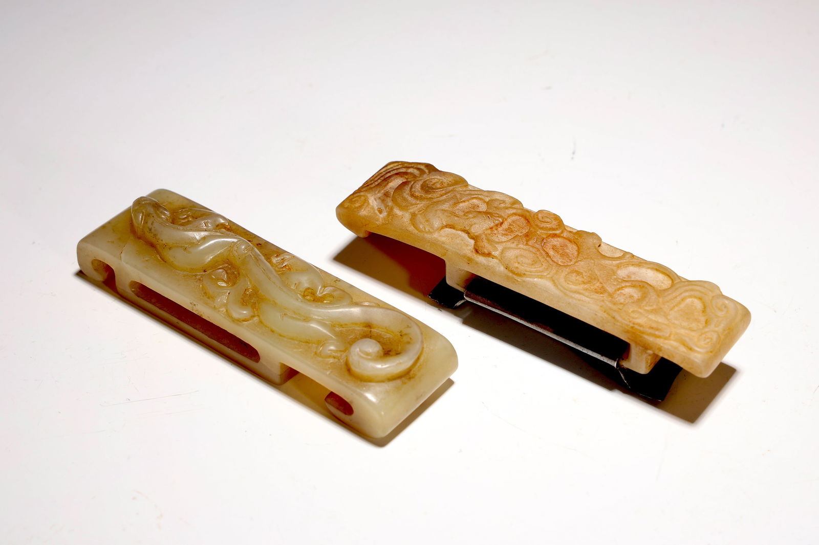 Pair of Chinese Jade Dragon Pattern Sword Ornament (1 of 8)