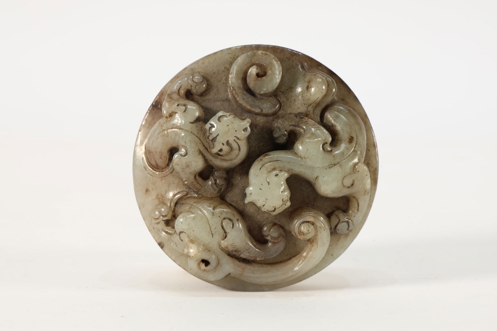 Jade Carved Dragon Bi (1 of 4)