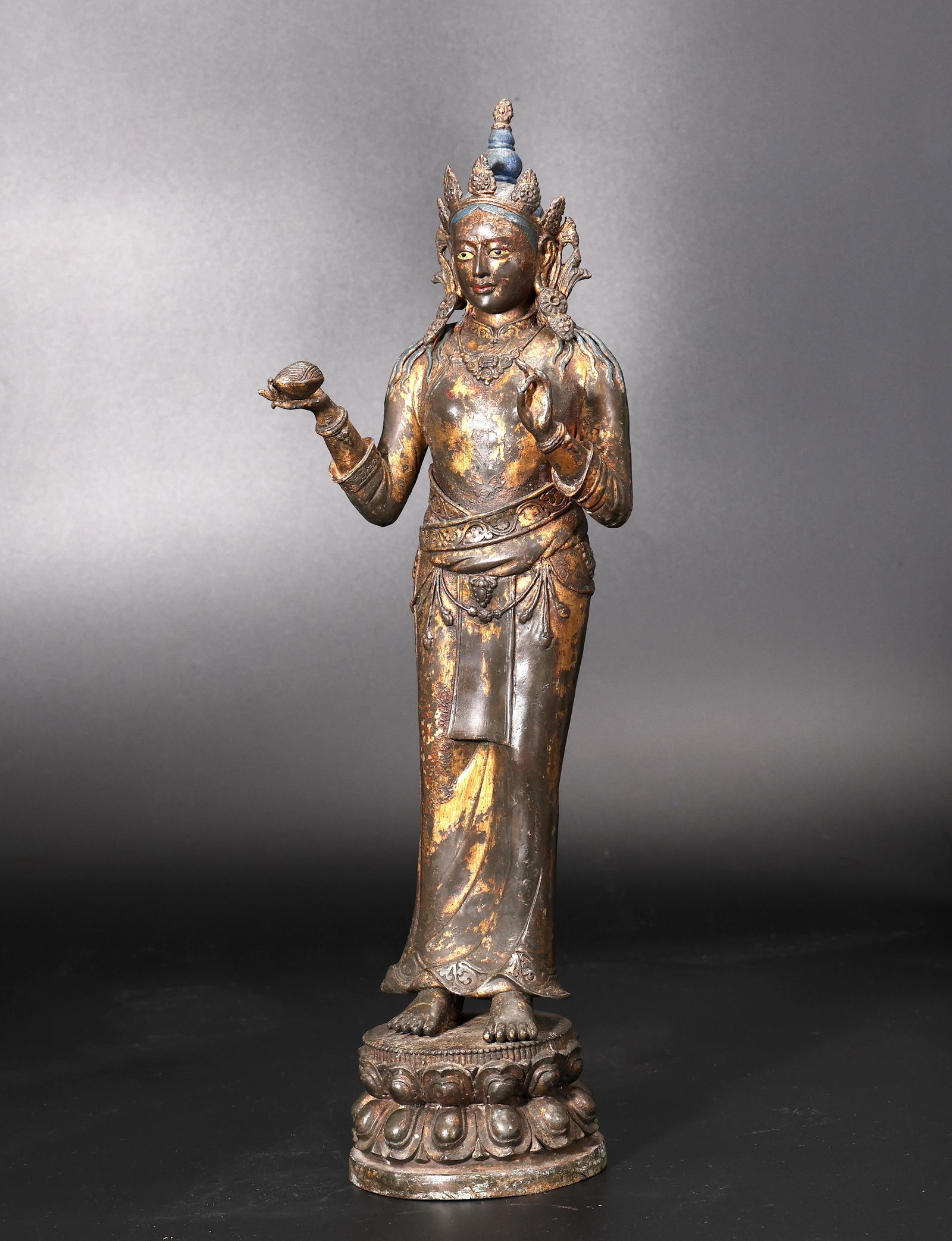 Chinese Bronze Standing Buddha Figure (1 of 8)