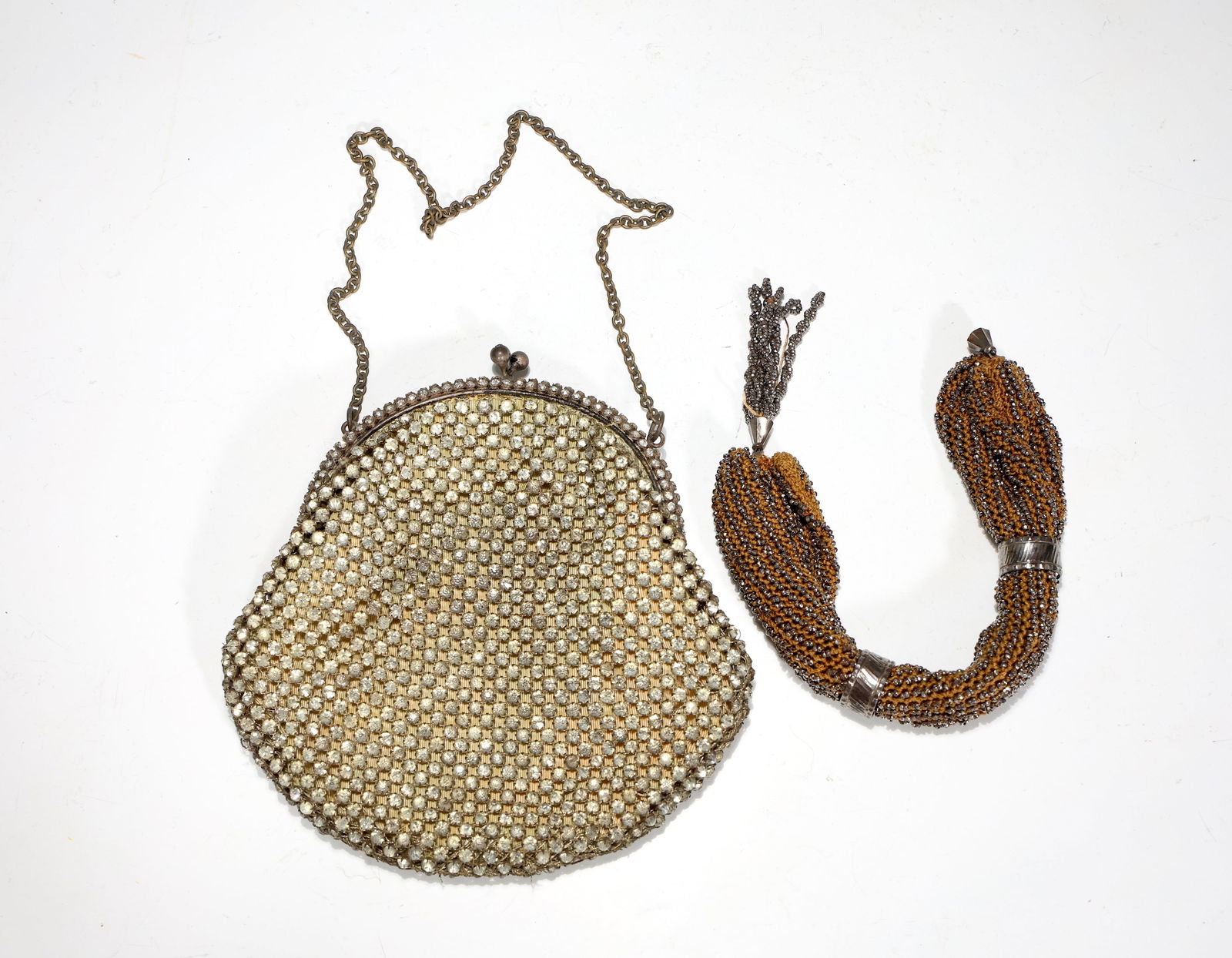 1920's Sparking Evening Purse Mary Philbin Owned? And Victorian Miser's Purse (1 of 8)