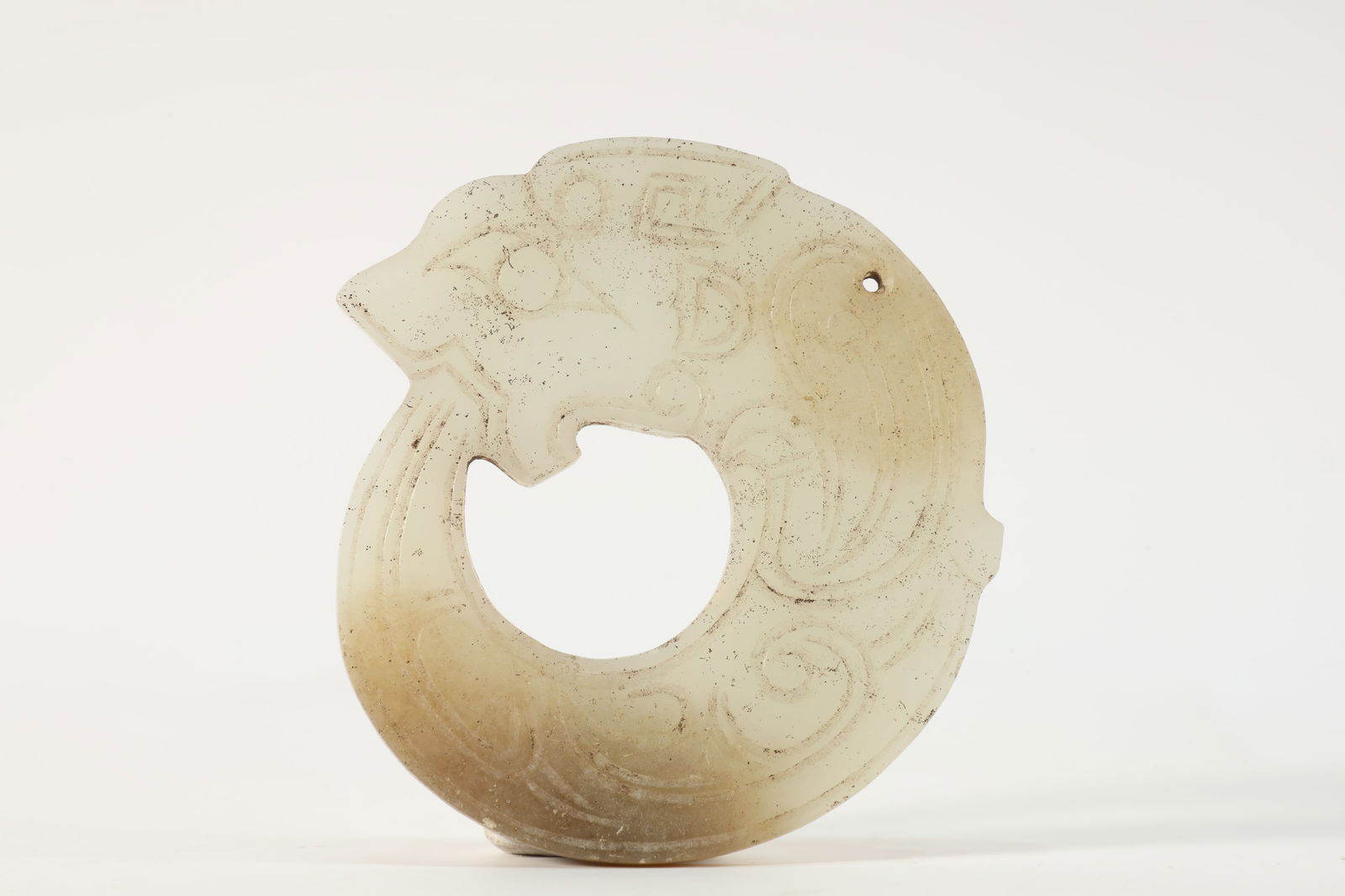 Jade Carved Dragon Pattern Bi (1 of 5)