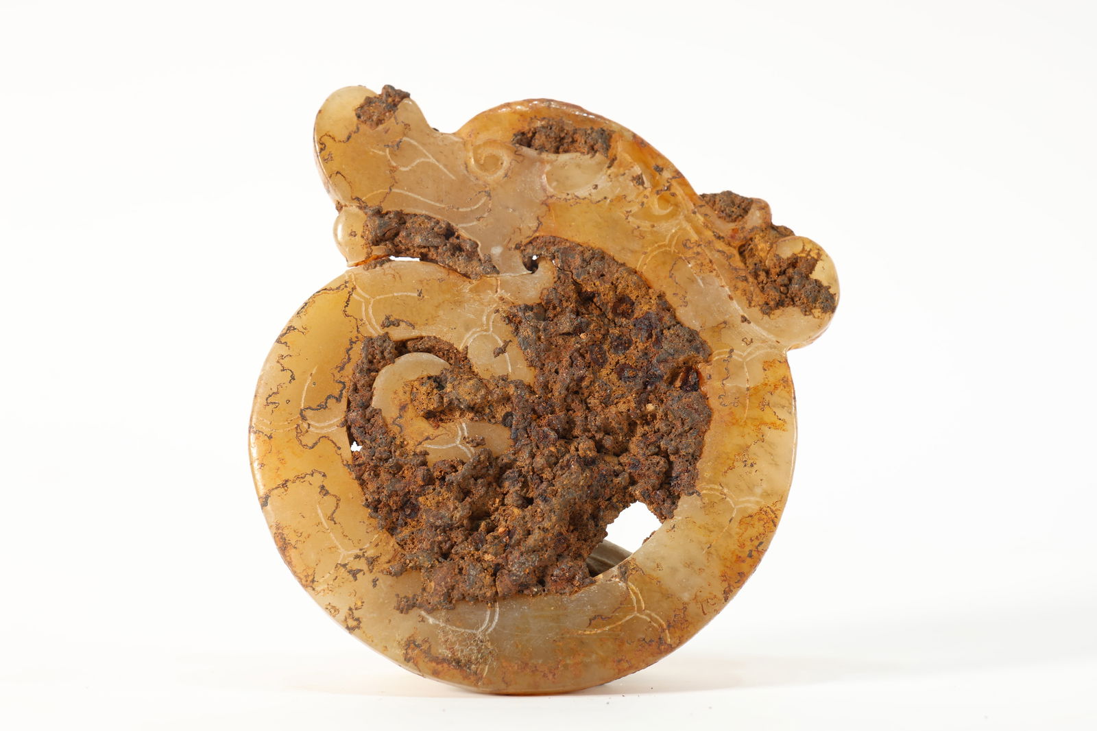 Jade Carved Dragon Pattern Bi (1 of 4)