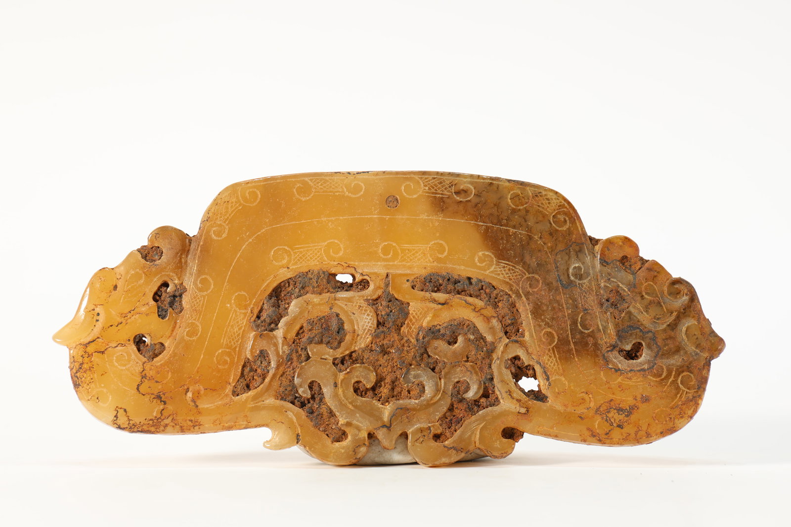 Jade Carved Dragon Pattern Bi (1 of 4)
