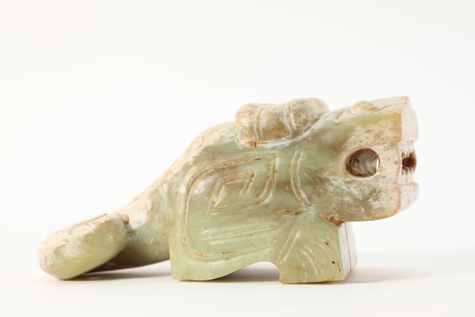 Jade Carved Beast Face Pattern Beast Ornament (1 of 8)